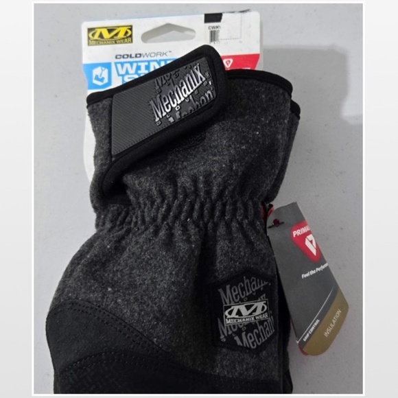 New Primaloft Mechanix Wear Gloves Mens Large Cold Work Gray Black NWT - Picture 4 of 16